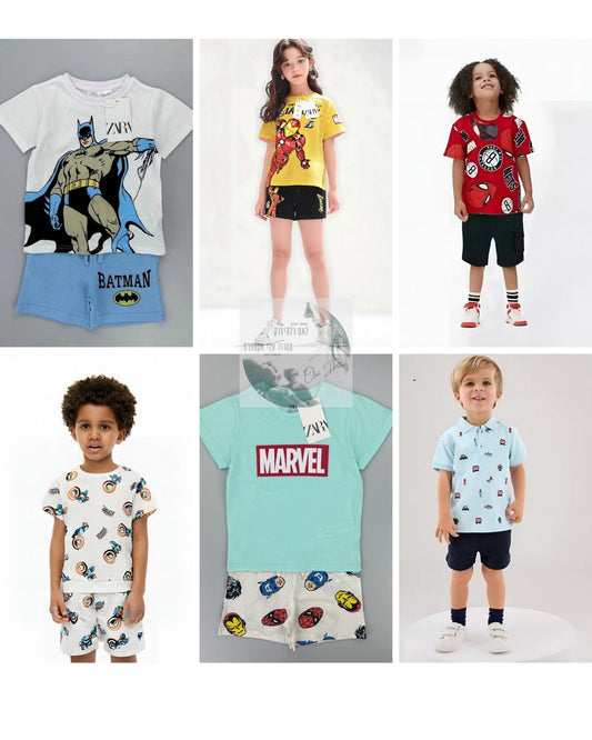 חליפת ספורט קייצית לתינוקות וילדים – סט דו-חלקי עם חולצה קצרה ומכנסיים קצרים