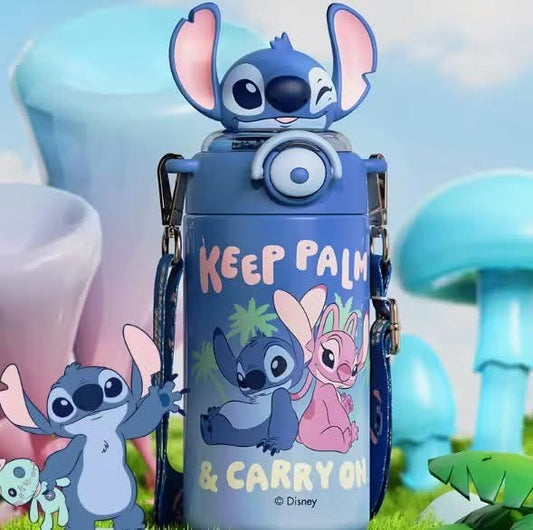 בקבוק נירוסטה שומר קור עם קש סיליקון סטיץ