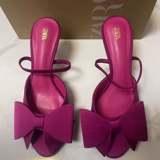 נעלי סטילטו קיץ 2025 עם פפיון סאטן – קולקציה חדשה ZA