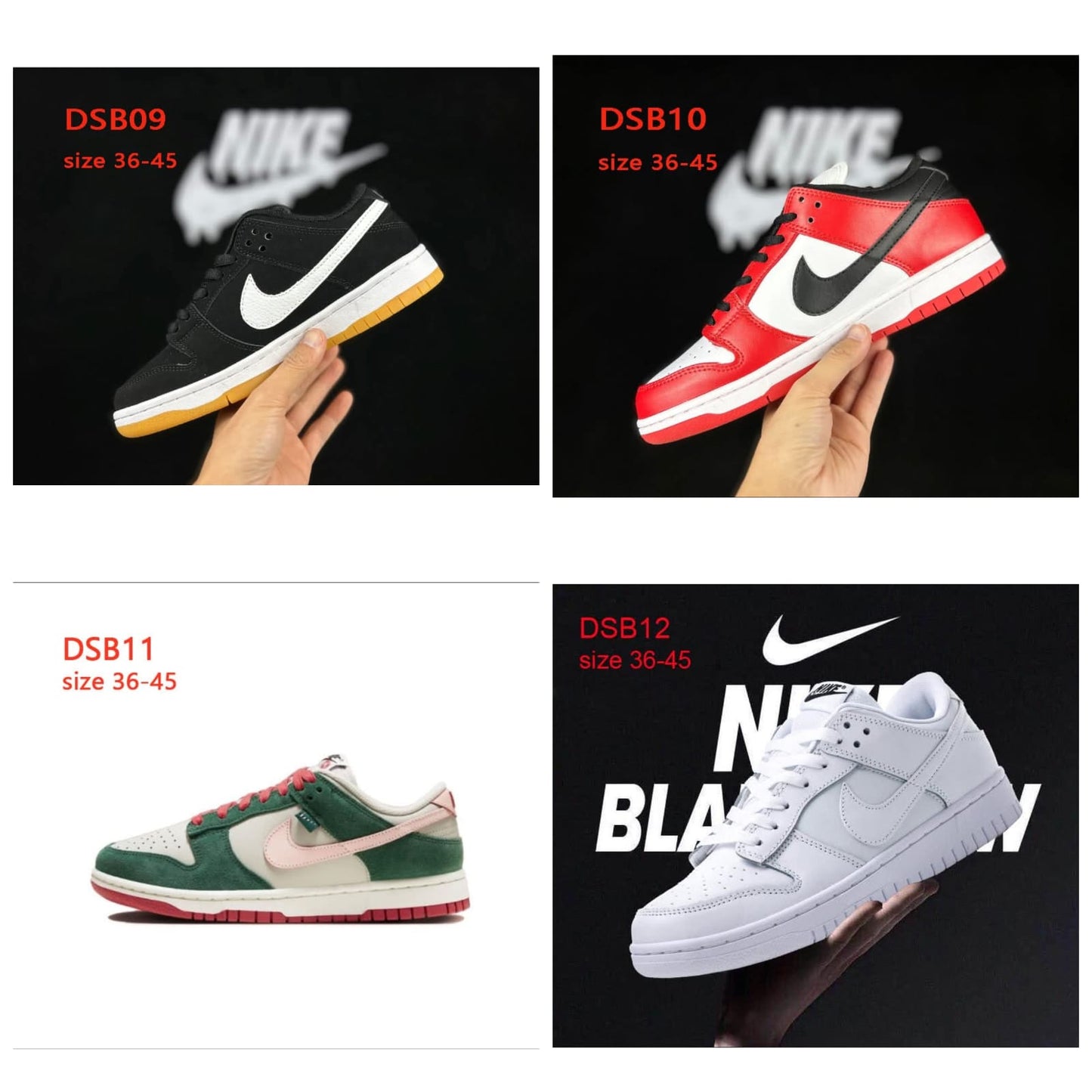 נעלי נייק SB DUNK במבחר צבעים לנוער ולמבוגרים