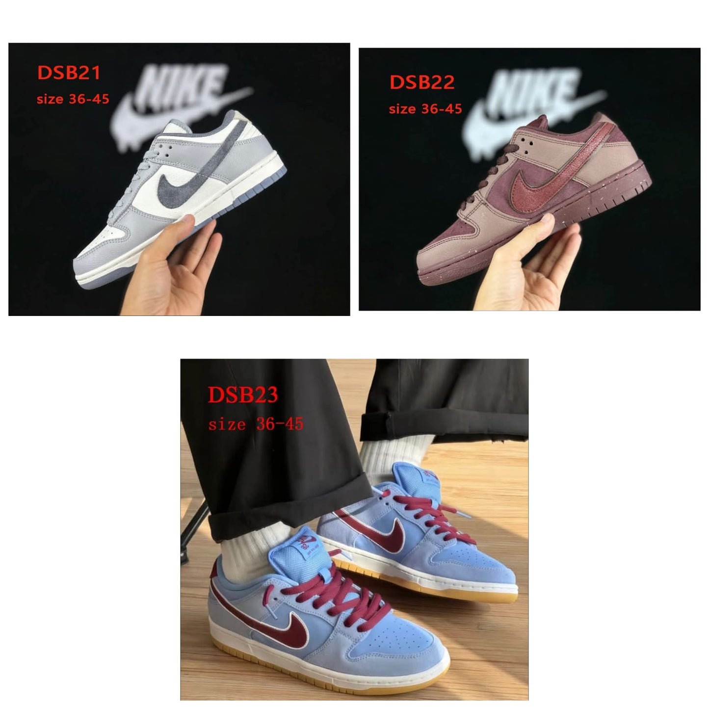 נעלי נייק SB DUNK במבחר צבעים לנוער ולמבוגרים