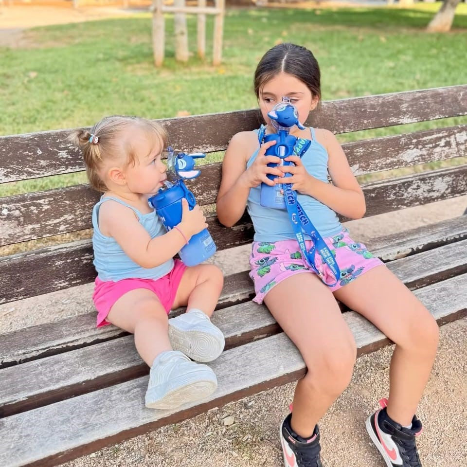 בקבוק נירוסטה שומר קור עם קש סיליקון סטיץ