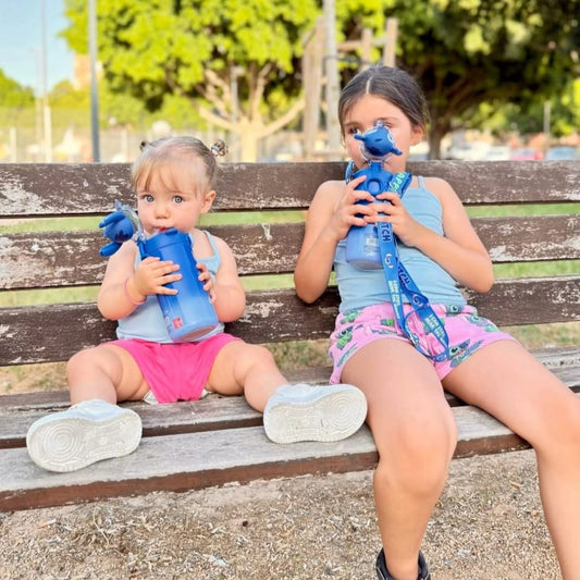 בקבוק נירוסטה שומר קור עם קש סיליקון סטיץ