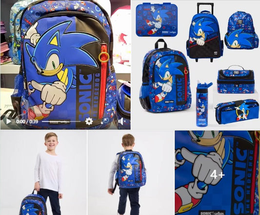 סופר דיל להתארגנות! תיק Smiggle סוניק איכותי לבית ספר וגן עם אביזרים