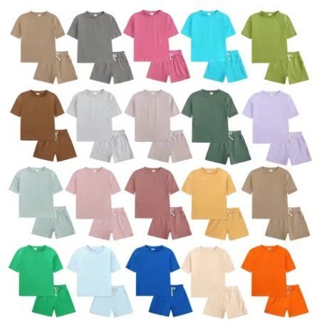 חסכונות לעונת השמש 🌞🔥 - סט חולצה ומכנס כותנה בכל צבעי הקשת! 🌈