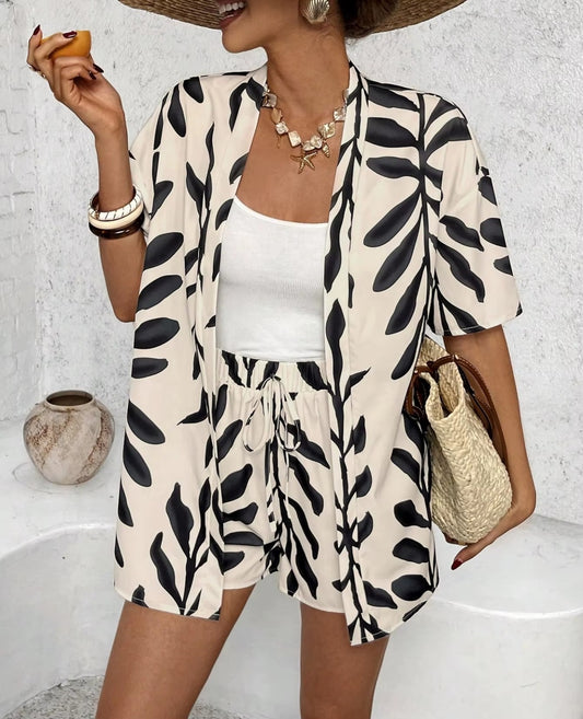 סט חולצת קימונו פתוחה ומכנסיים – 65% הנחה! ביגוד קיץ אלגנטי במידות S-XL