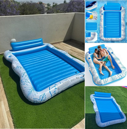 מיטת שיזוף זוגית עם ציפה על המים – מבצע קיץ בלעדי במחיר הכי נמוך!