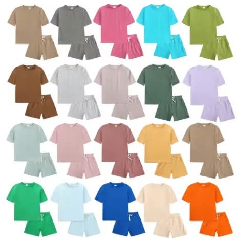 סט כותנה צבעוני לילדים – ביגוד קיץ נוח ויפה מכל הצבעים