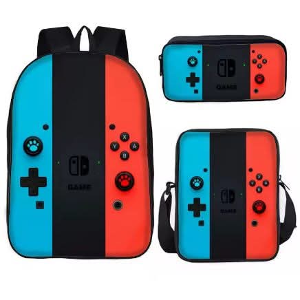 סט חזרה לבית הספר 3 ב-1 עם תיק, תיק אוכל וקלמר