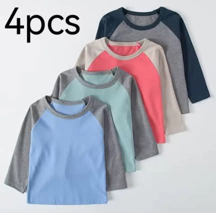 סט 4 חולצות ילדים ארוכות לידיים – חורף 2026