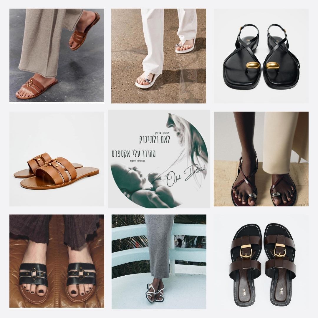סנדלי נשים ZARA – קולקציית קיץ 2025, 8 צבעים במידות 36-42!