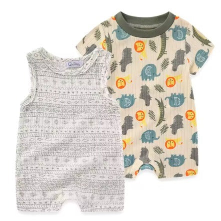 סט זוג אוברולים מוששששלמים לתינוקות במידות 0-12 חודשים + סנדלים בהתאמה מדויקת – קולקציית קיץ 2025