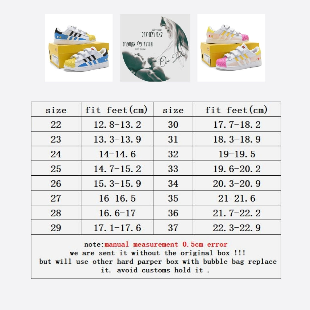 נעלי ילדים Adidas Superstar ללא שרוכים – 13 דגמים ומידות 22-36 בקישור מיוחד