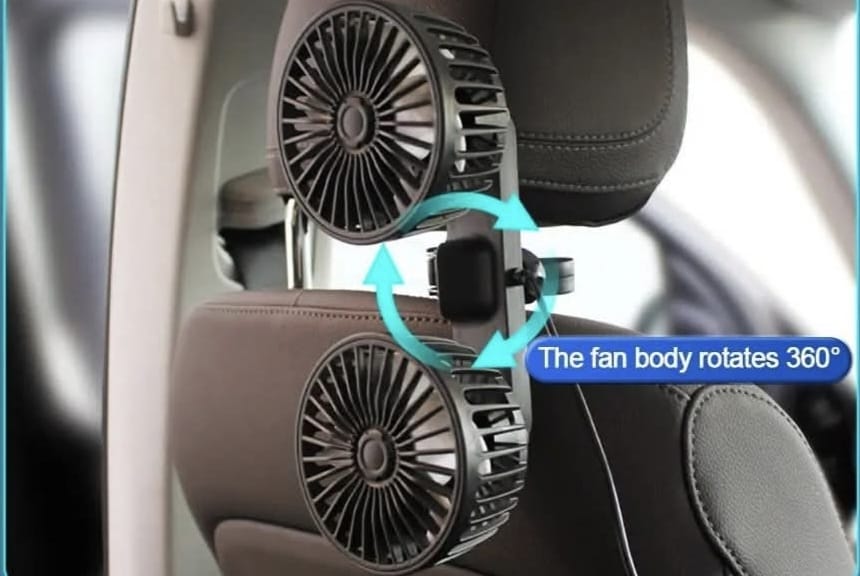מאוורר כפול למושב אחורי ברכב – פתרון קירור מושלם לקיץ 2025