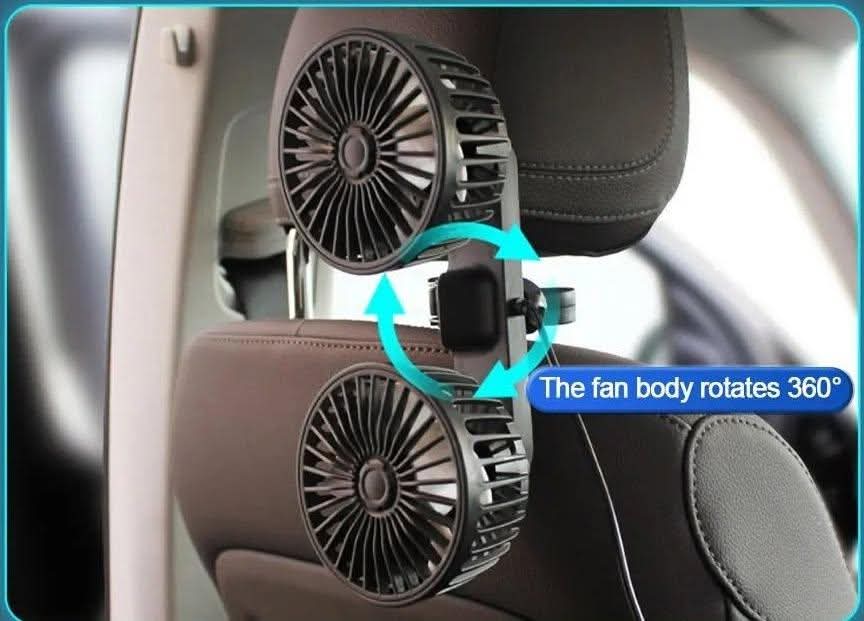 מאוורר USB כפול לרכב – לא לחכות למזגן! אביזרי קיץ 2025 מהדוד, קחו את הקיץ ברוגע