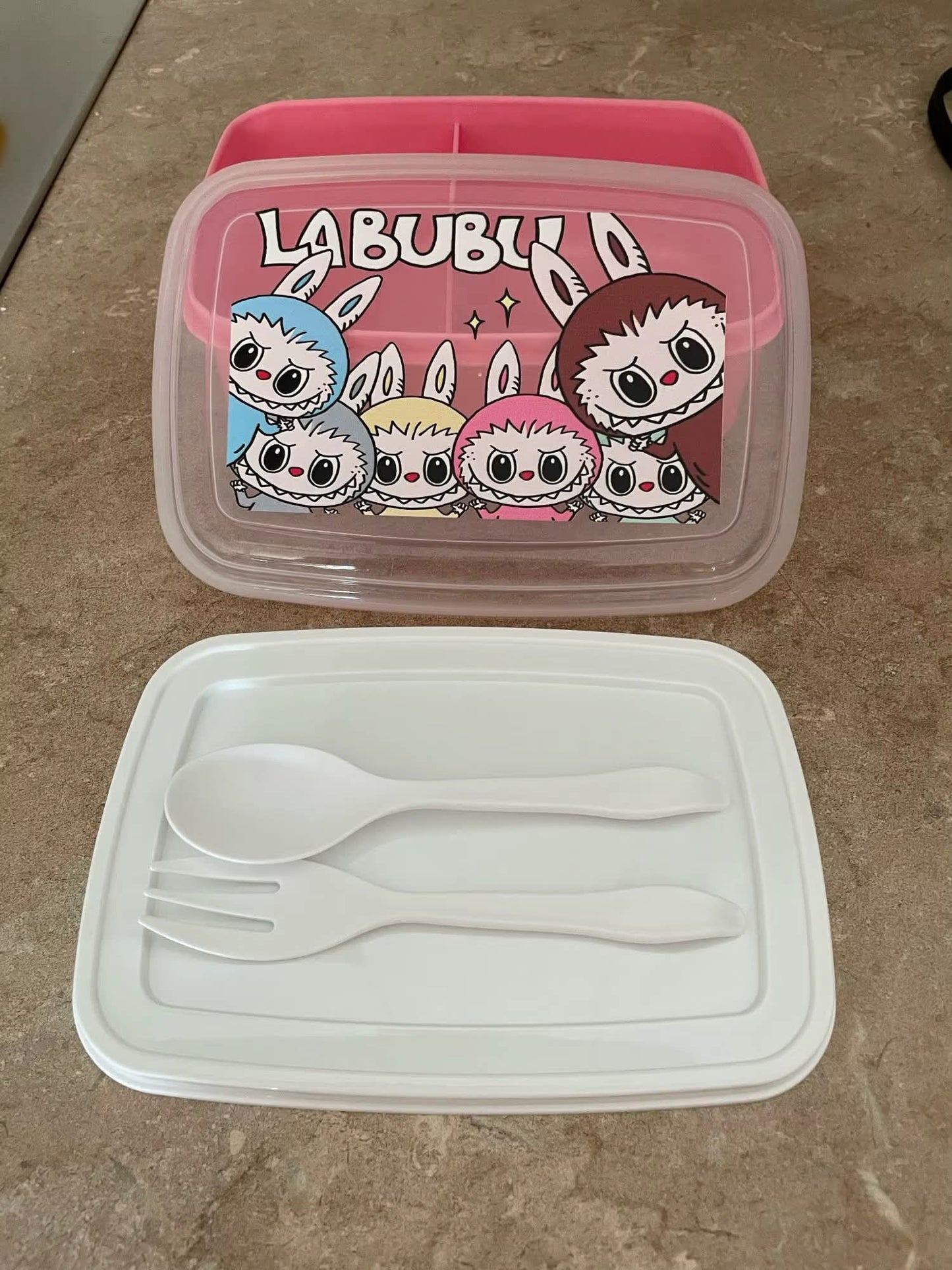 קופסת אוכל Labubu מנירוסטה - חזרה ללימודים