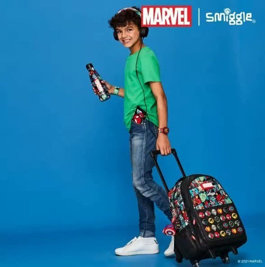 תיק בית ספר Smiggle עם גלגלים - דגמי Marvel, Minecraft, Barbie ועוד