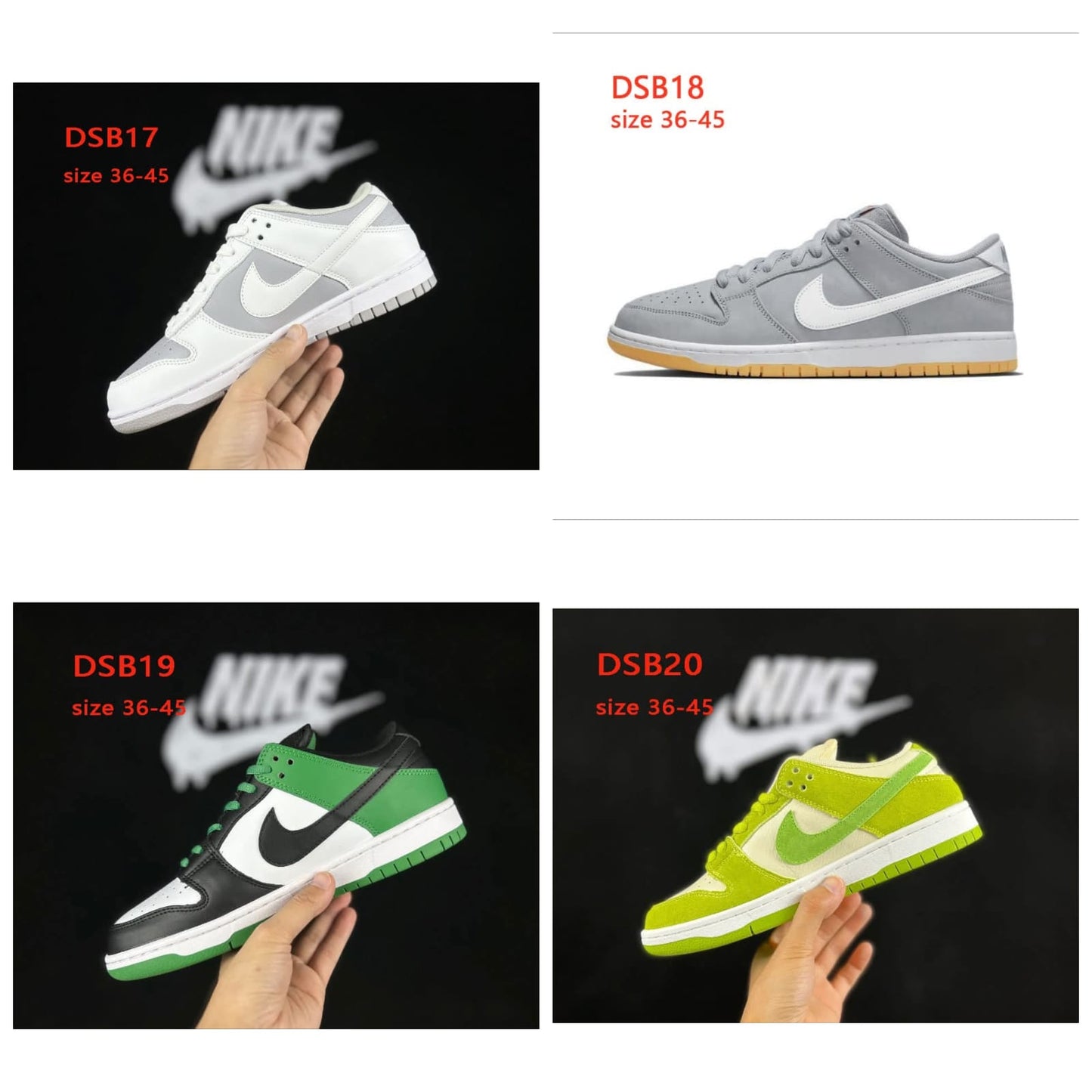נעלי נייק SB DUNK במבחר צבעים לנוער ולמבוגרים