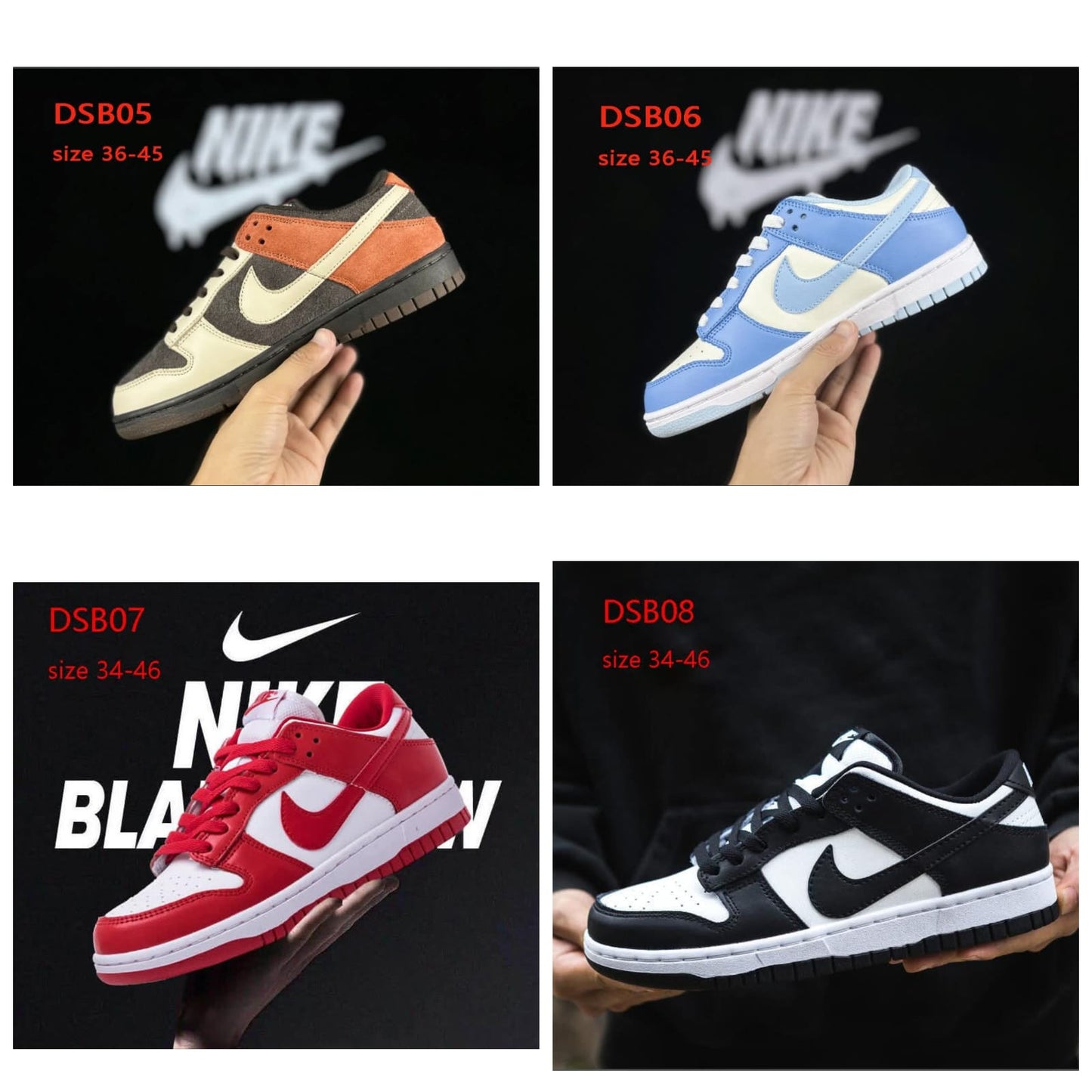 נעלי נייק SB DUNK במבחר צבעים לנוער ולמבוגרים