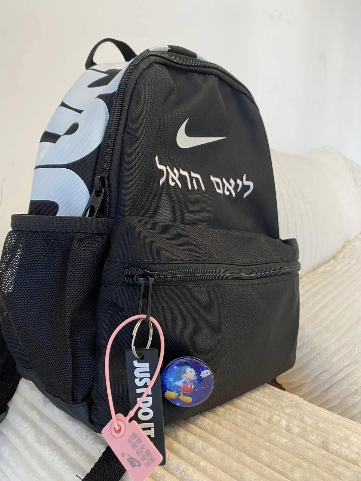 תיק גן לילדות עם רקמת שם בהתאמה אישית – סט תרמיל נסיעות קטן, PU, בנות