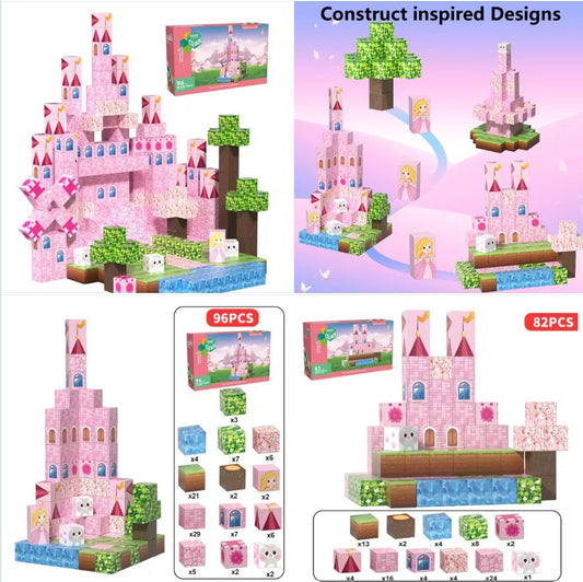 מבצע חסכונות לעונת השמש 🌞🔥 - ערכת קוביות מגנט נסיכות לבניית ארמון, חזקות ועמידות למים, עד 55% הנחה!