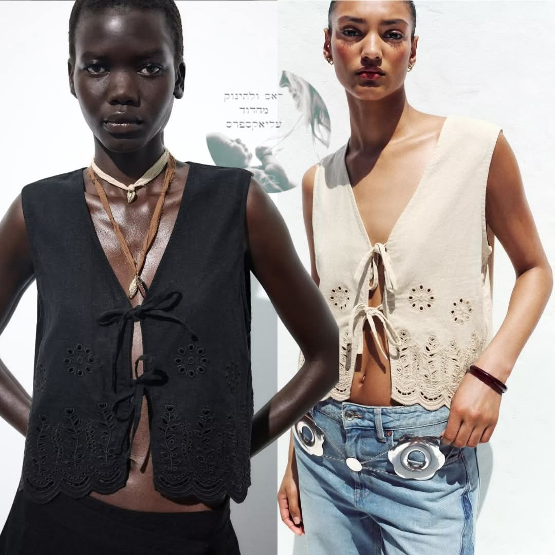 ווסט פשתן רקום לנשים בעיצוב חלול אופנתי