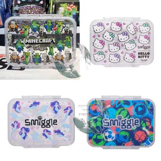 קופסאות אוכל Smiggle אטומות עם 3 תאים לחופשה וללימודים