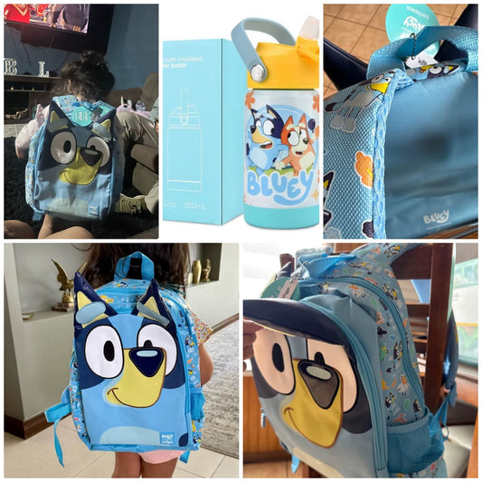 תיק גן בלואי Smiggle ובקבוק נירוסטה שומר קור