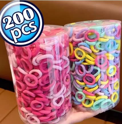 גומיות שיער קטנות 200 יחידות – אביזרי שיער 2025