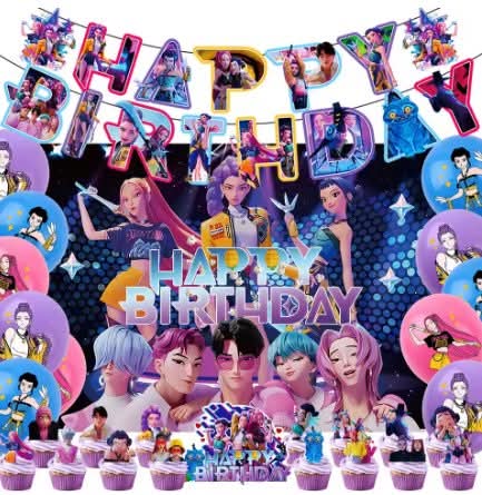 קישוטי יום הולדת K-POP 2025 – סט אביזרים ותחפושות למסיבה