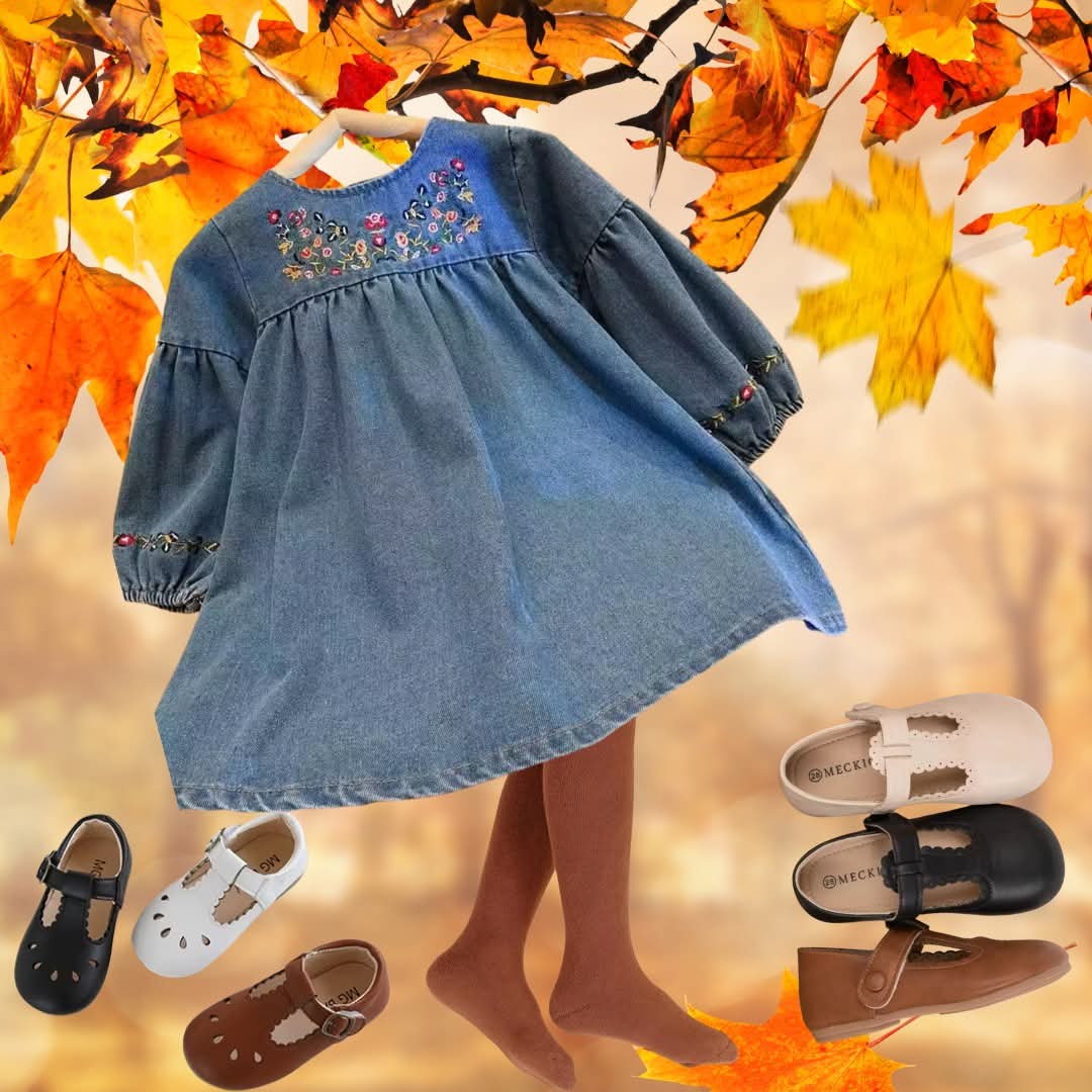 מבצע ביגוד חורף לילדים 2026 – שמלת ג׳ינס, גרביונים ונעלי בובה